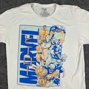 Marvel T-Shirt Mens XL White Avengers Graphic Short Sleeve Comic Superhero Tee